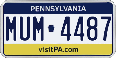 PA license plate MUM4487