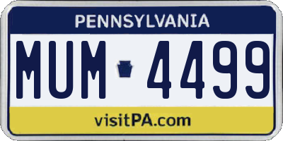 PA license plate MUM4499