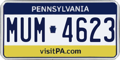 PA license plate MUM4623