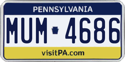 PA license plate MUM4686