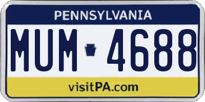 PA license plate MUM4688