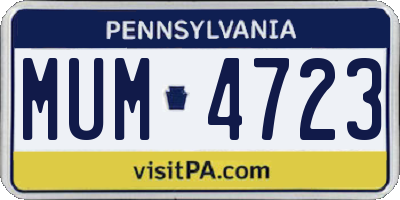 PA license plate MUM4723