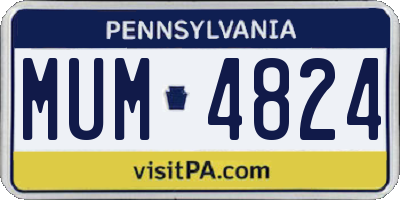 PA license plate MUM4824