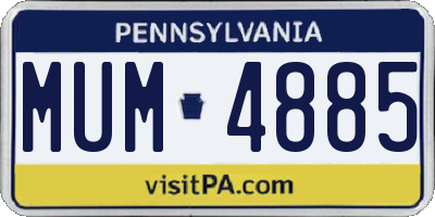 PA license plate MUM4885
