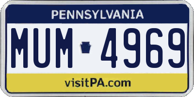 PA license plate MUM4969