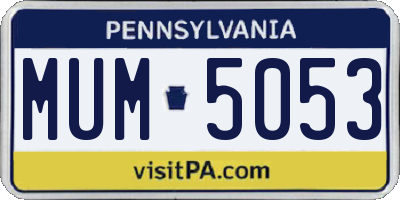 PA license plate MUM5053