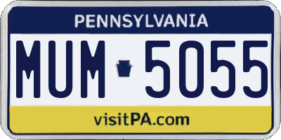PA license plate MUM5055