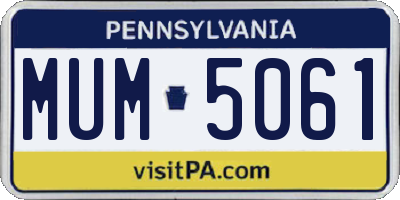 PA license plate MUM5061