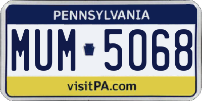 PA license plate MUM5068