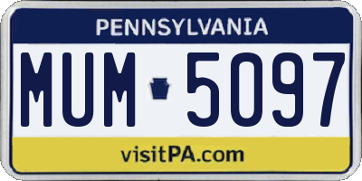 PA license plate MUM5097