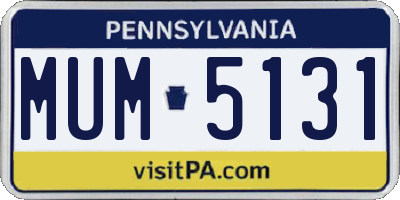 PA license plate MUM5131