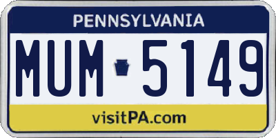 PA license plate MUM5149