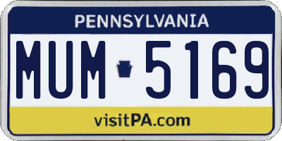 PA license plate MUM5169