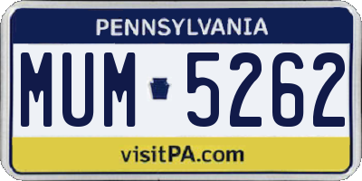 PA license plate MUM5262