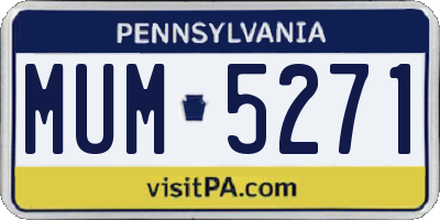 PA license plate MUM5271