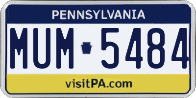 PA license plate MUM5484