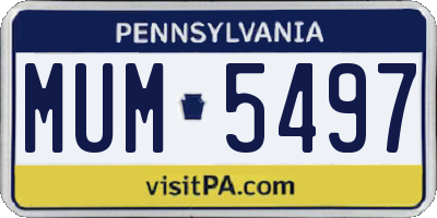PA license plate MUM5497