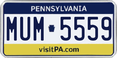 PA license plate MUM5559