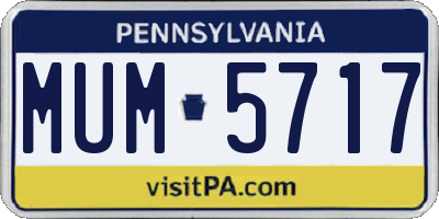 PA license plate MUM5717