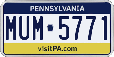 PA license plate MUM5771