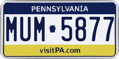 PA license plate MUM5877