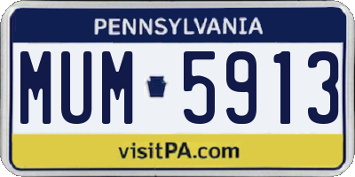 PA license plate MUM5913
