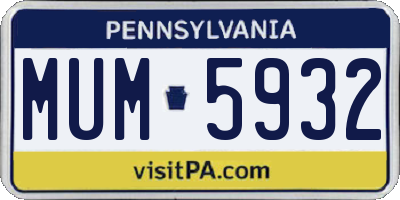 PA license plate MUM5932