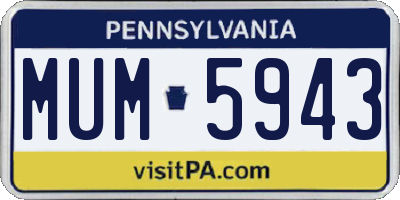 PA license plate MUM5943