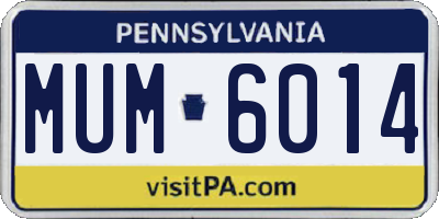 PA license plate MUM6014
