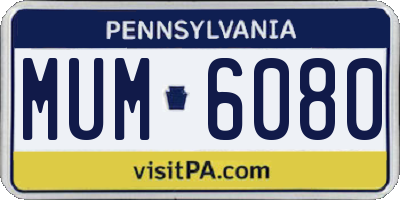 PA license plate MUM6080