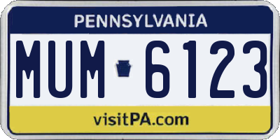 PA license plate MUM6123