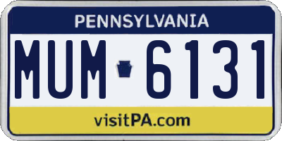PA license plate MUM6131