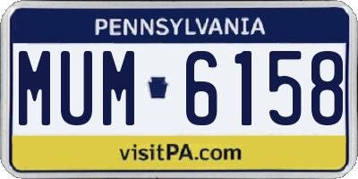 PA license plate MUM6158