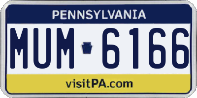 PA license plate MUM6166