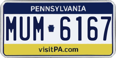 PA license plate MUM6167
