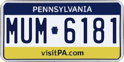 PA license plate MUM6181