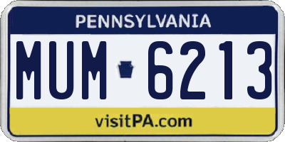 PA license plate MUM6213