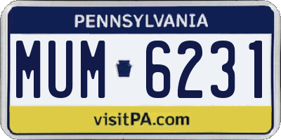 PA license plate MUM6231