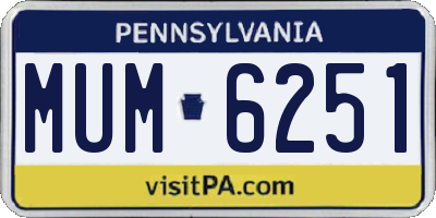 PA license plate MUM6251
