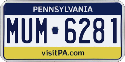 PA license plate MUM6281