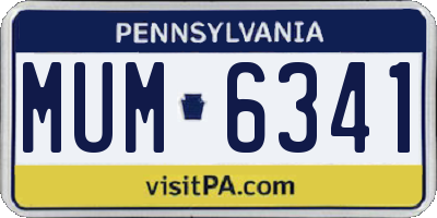 PA license plate MUM6341