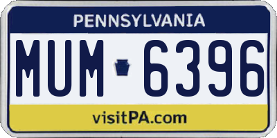 PA license plate MUM6396