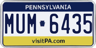 PA license plate MUM6435