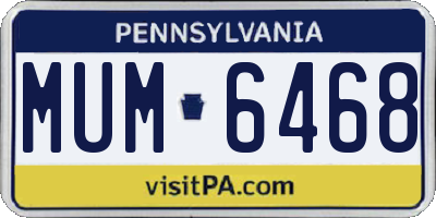 PA license plate MUM6468