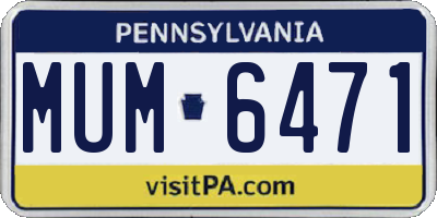 PA license plate MUM6471