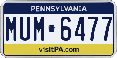 PA license plate MUM6477