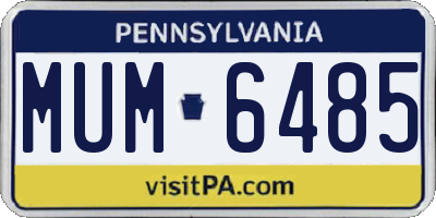 PA license plate MUM6485
