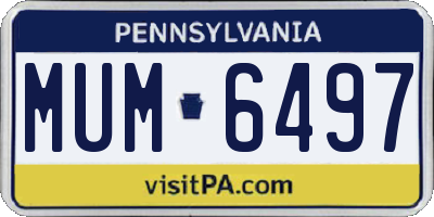 PA license plate MUM6497