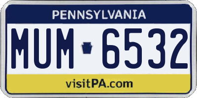 PA license plate MUM6532