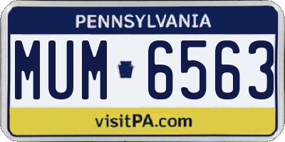 PA license plate MUM6563